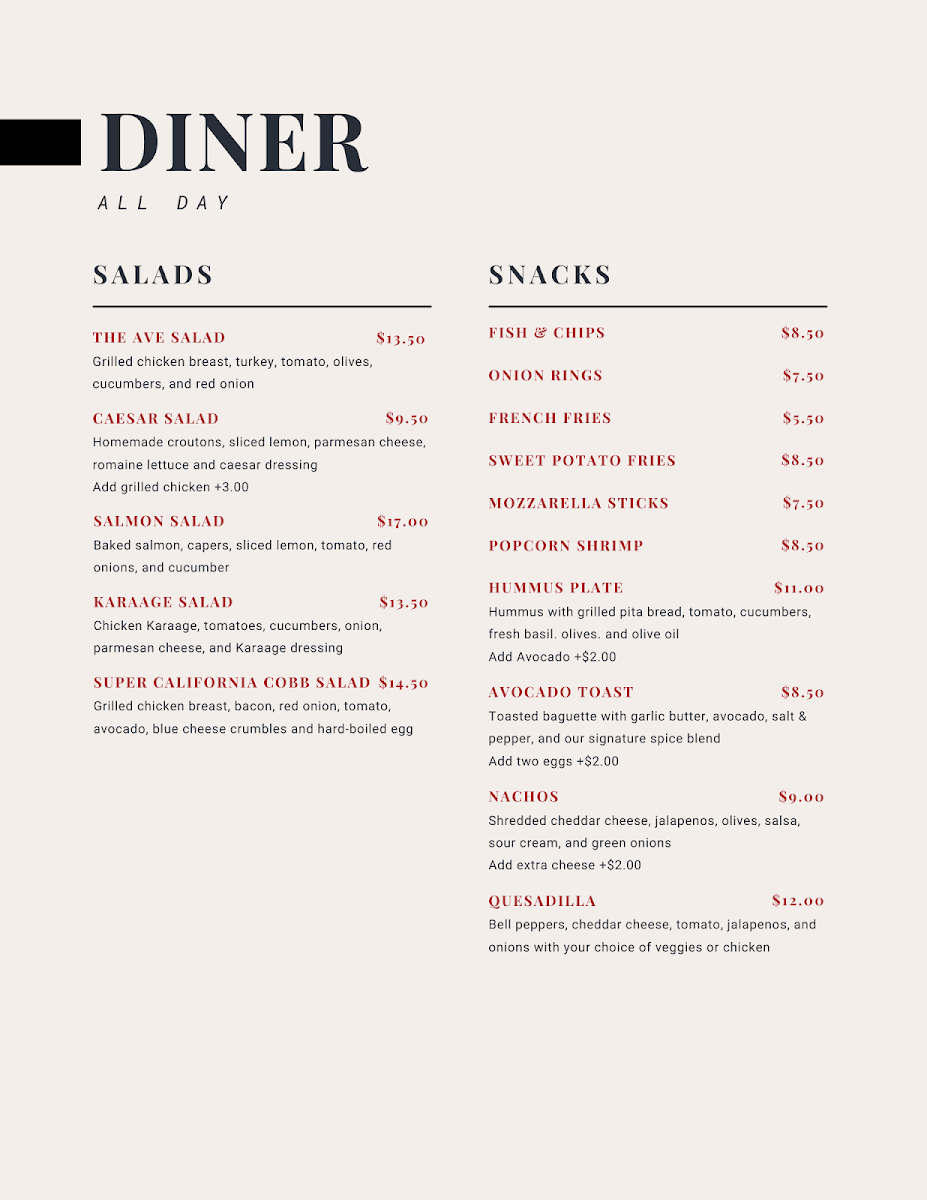 Cafe on the Ave Menu - Image 6